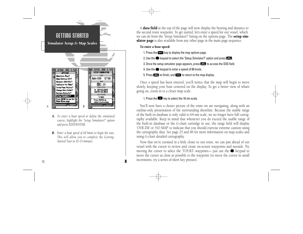 Getting started | Garmin GPSMAP 230 User Manual | Page 22 / 96