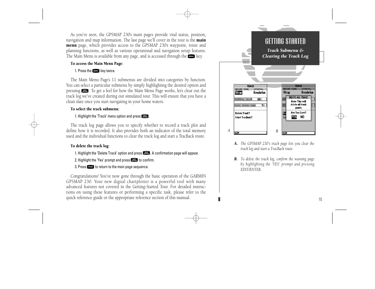 Getting started | Garmin GPSMAP 230 User Manual | Page 27 / 96