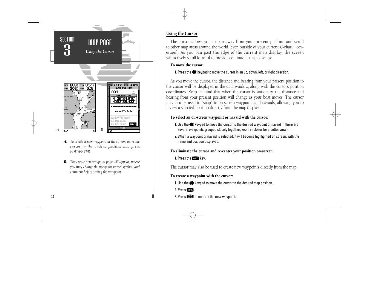 Map page | Garmin GPSMAP 230 User Manual | Page 36 / 96