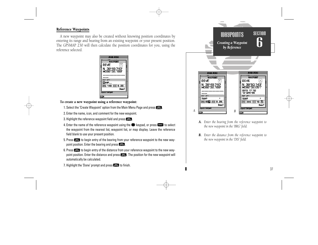 Waypoints | Garmin GPSMAP 230 User Manual | Page 49 / 96