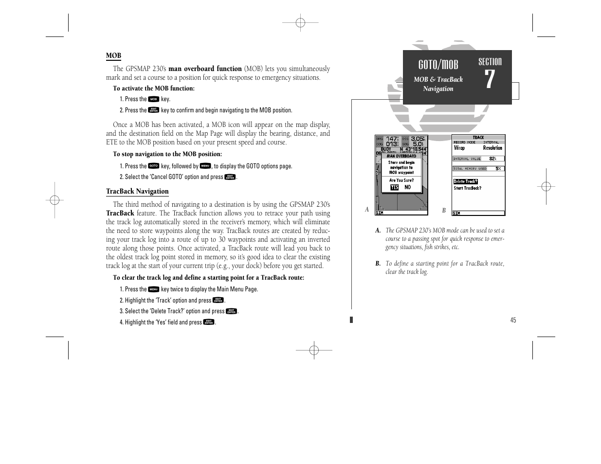 Goto/mob | Garmin GPSMAP 230 User Manual | Page 57 / 96