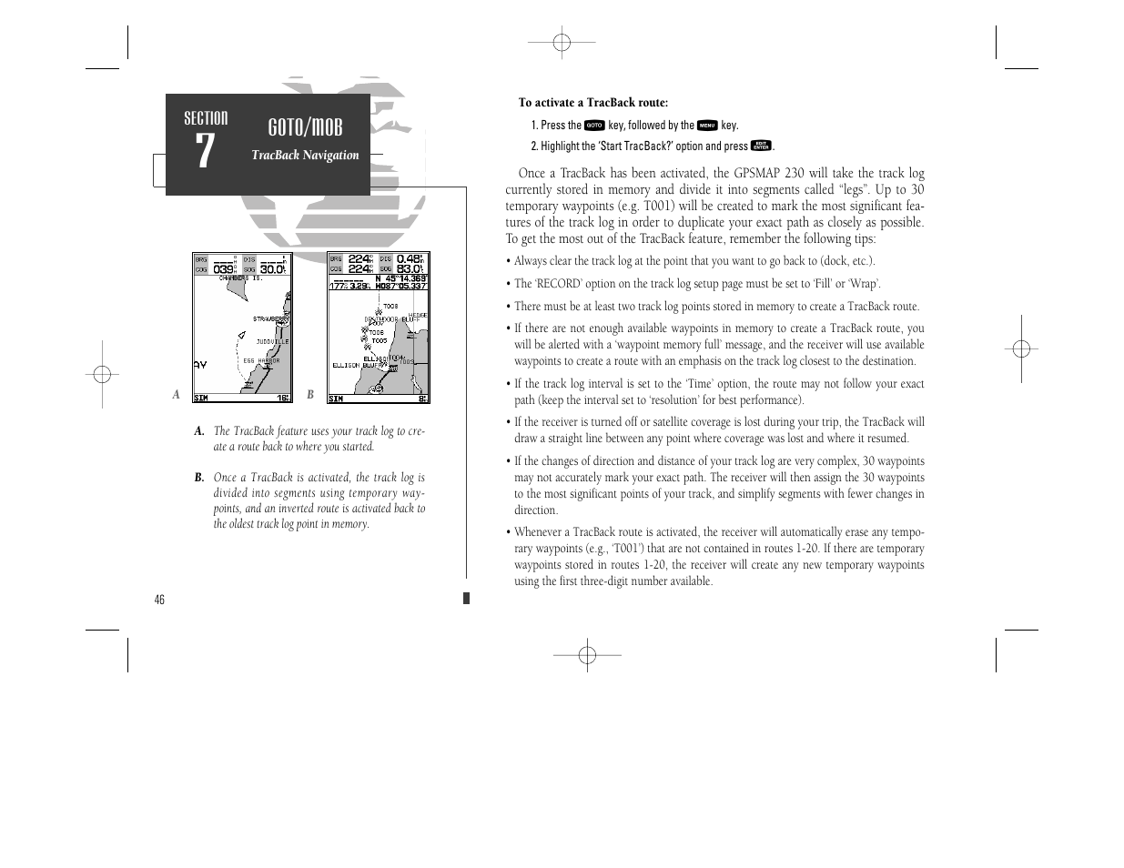 Goto/mob | Garmin GPSMAP 230 User Manual | Page 58 / 96