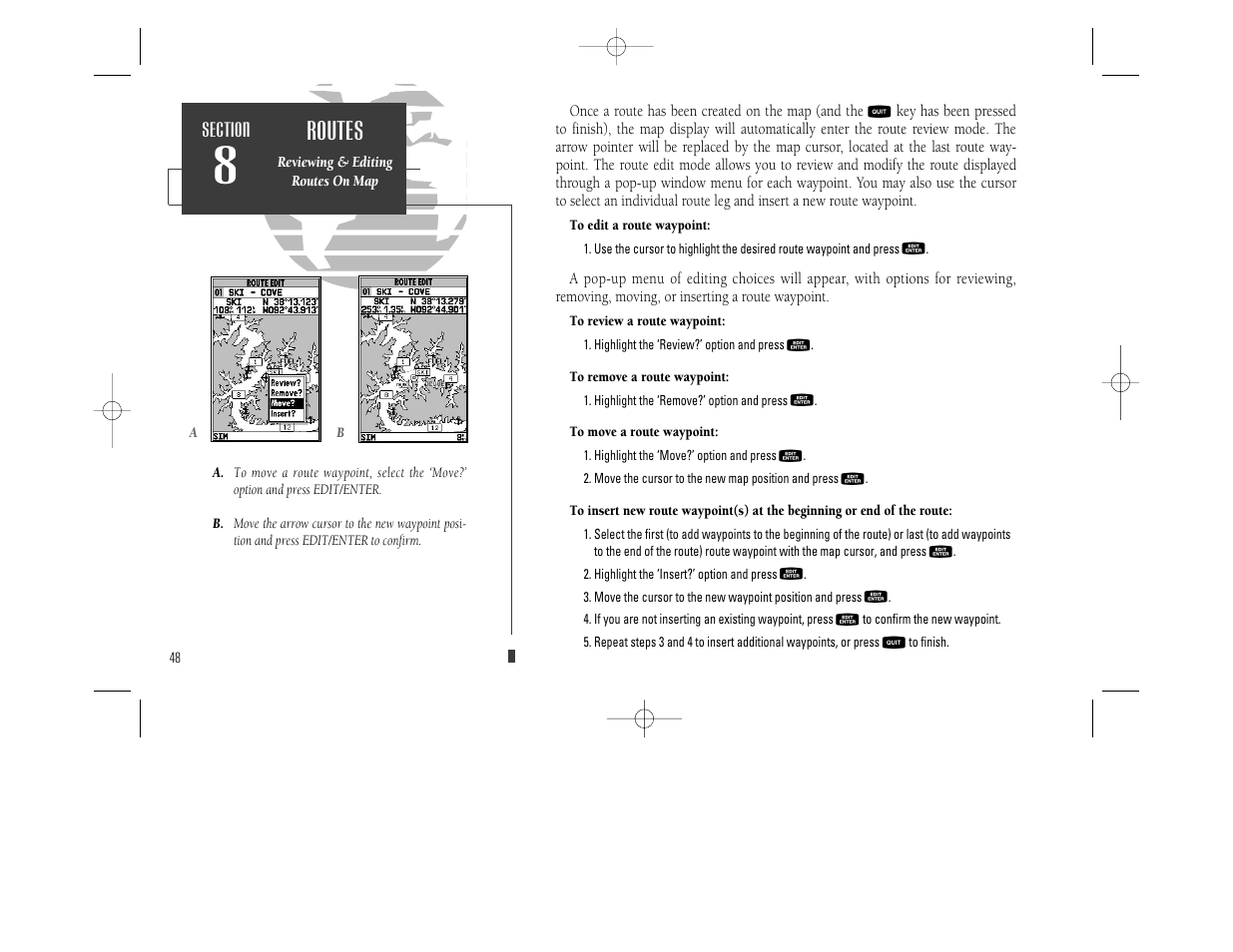 Routes | Garmin GPSMAP 230 User Manual | Page 60 / 96