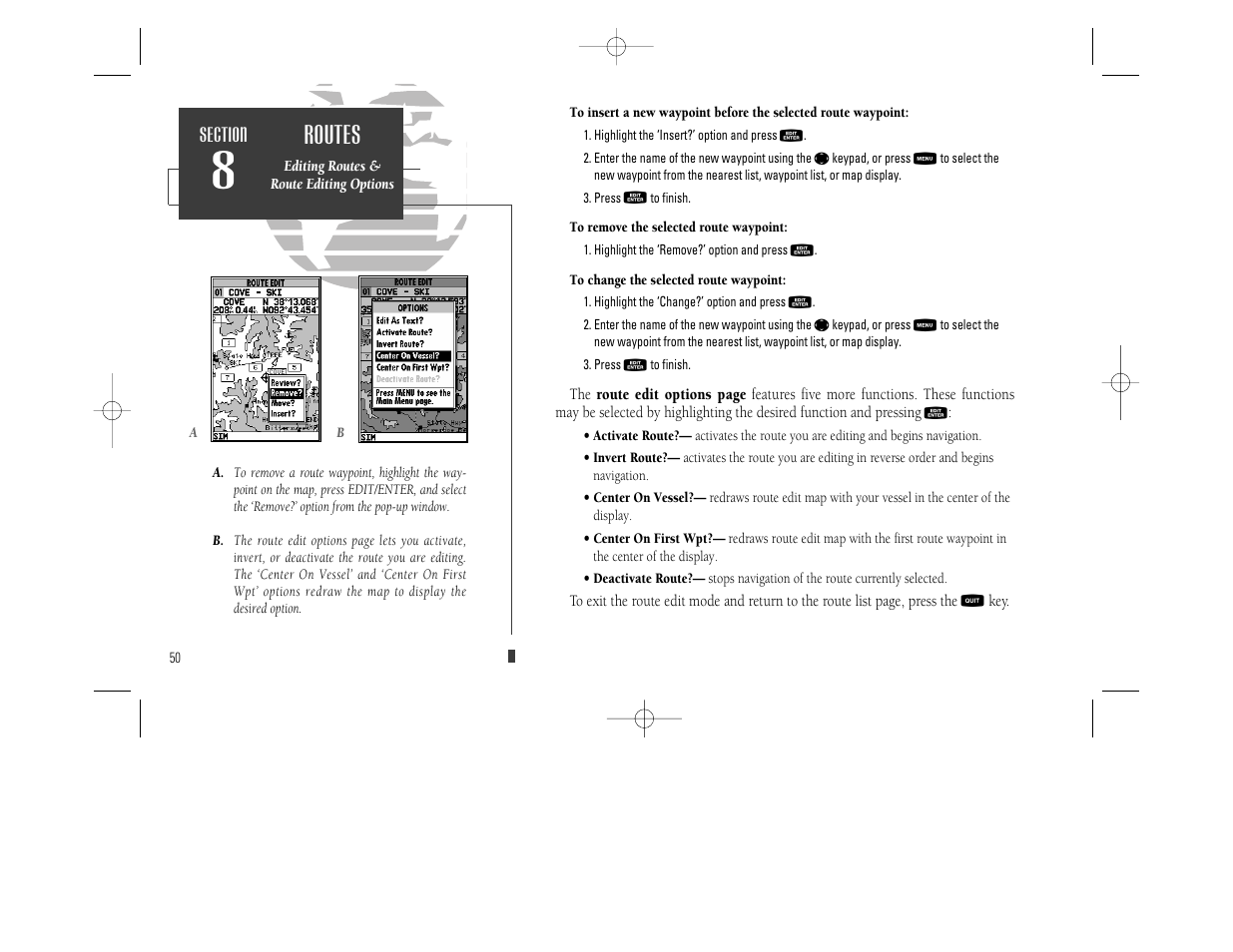 Routes | Garmin GPSMAP 230 User Manual | Page 62 / 96