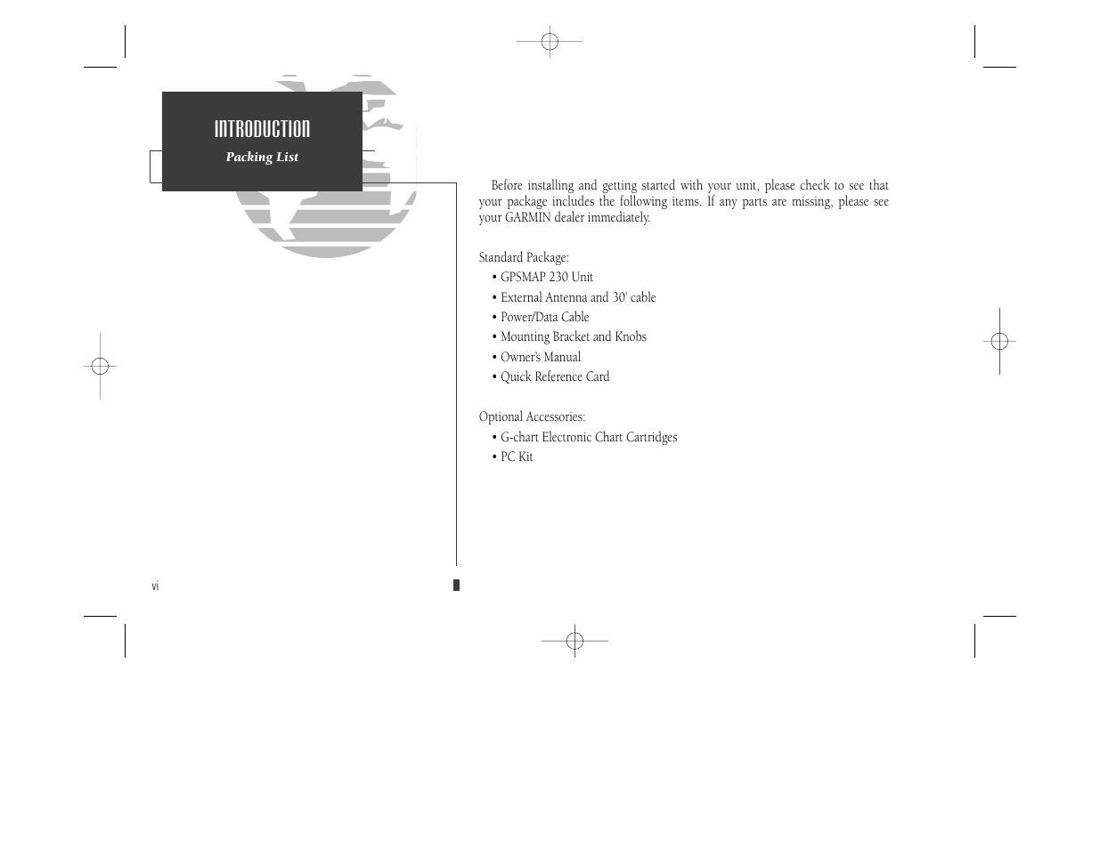 Introduction | Garmin GPSMAP 230 User Manual | Page 8 / 96