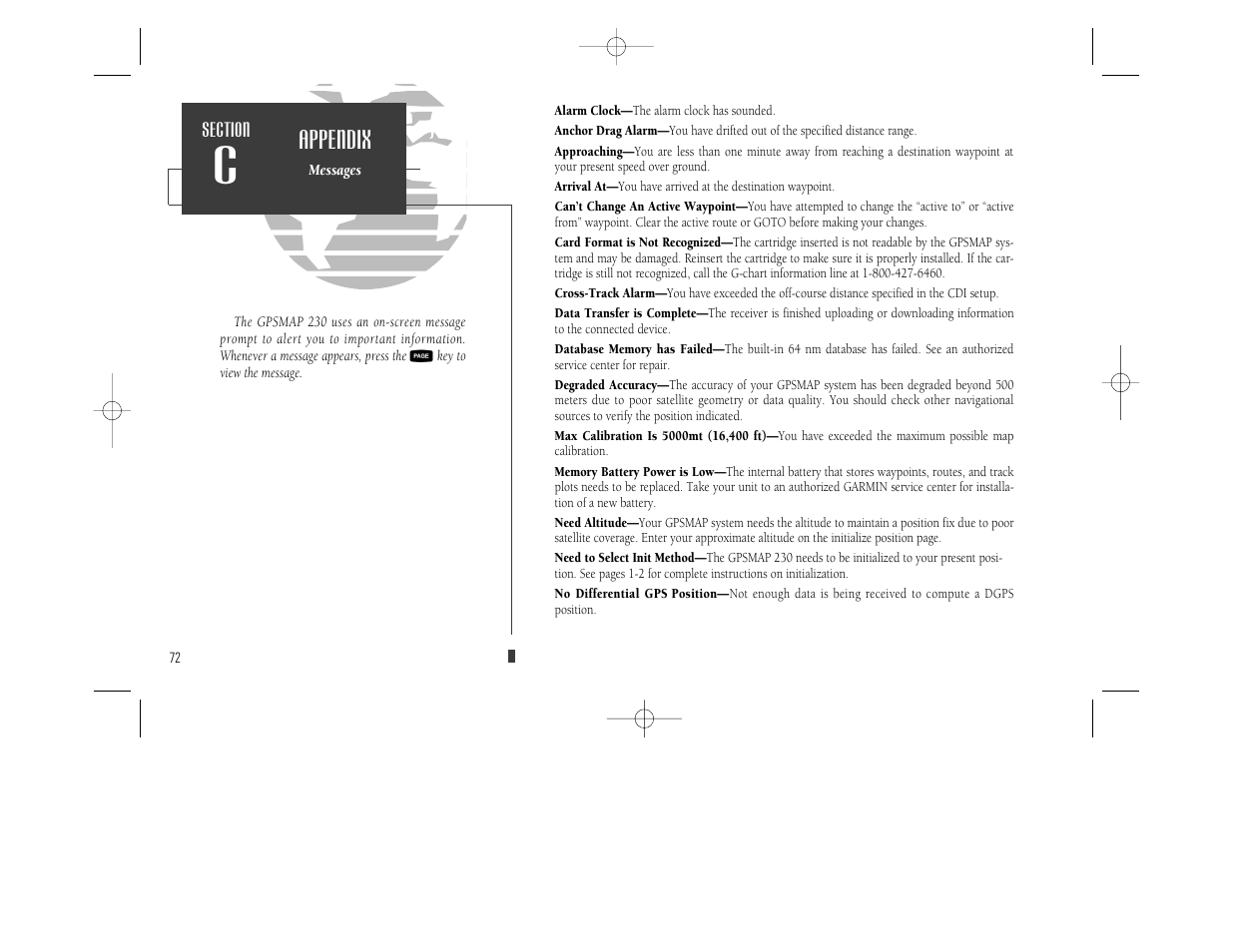 Appendix | Garmin GPSMAP 230 User Manual | Page 84 / 96