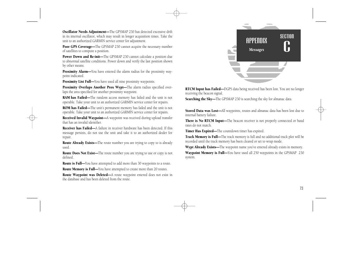 Appendix | Garmin GPSMAP 230 User Manual | Page 85 / 96