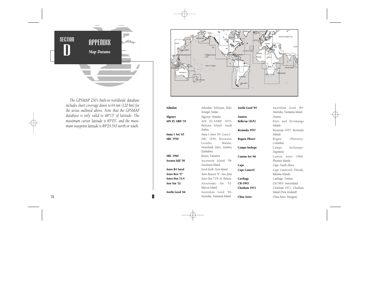 Appendix | Garmin GPSMAP 230 User Manual | Page 86 / 96