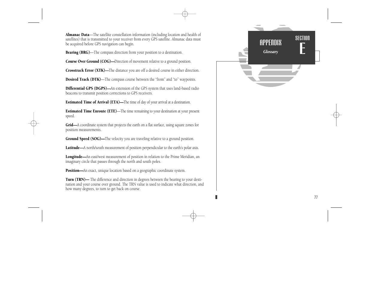 Appendix | Garmin GPSMAP 230 User Manual | Page 89 / 96
