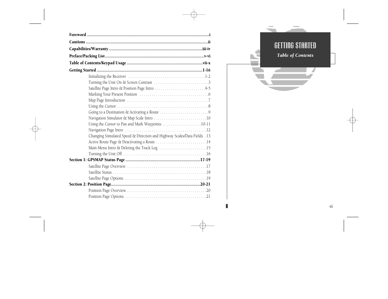 Getting started | Garmin GPSMAP 230 User Manual | Page 9 / 96