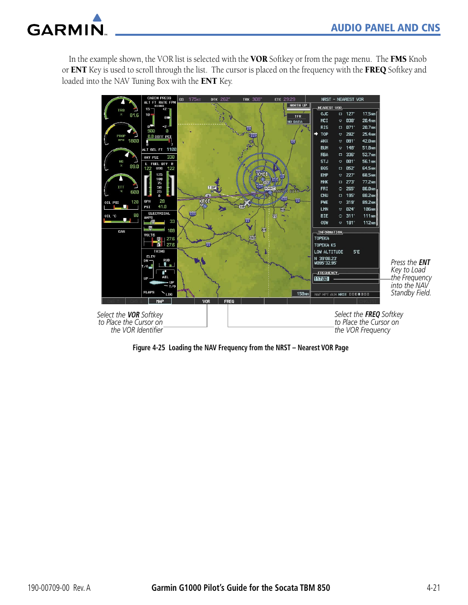 Audio panel and cns | Garmin G1000 Socata TBM 850 User Manual | Page 127 / 542