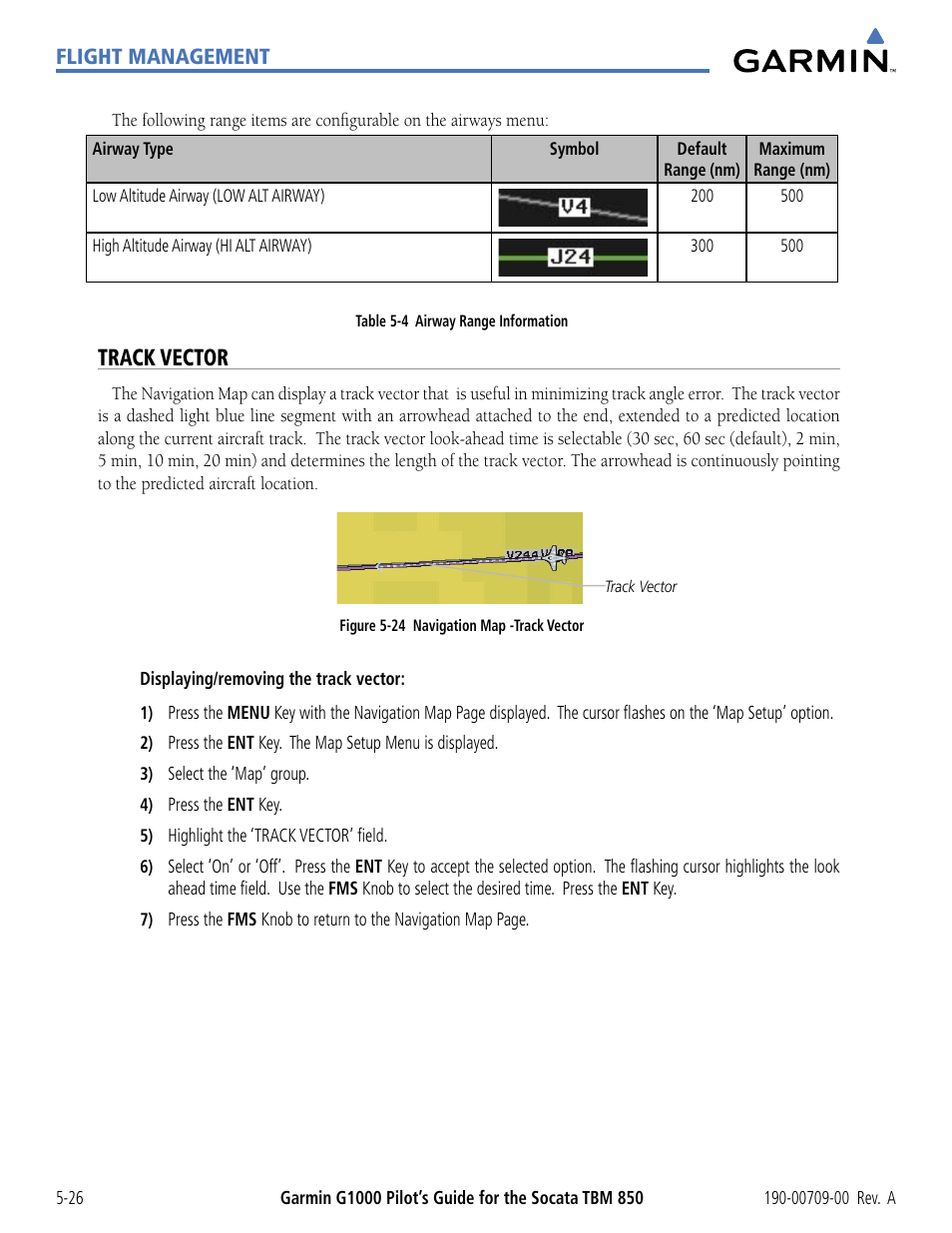 Track vector | Garmin G1000 Socata TBM 850 User Manual | Page 178 / 542