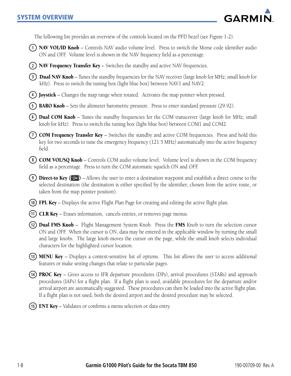 System overview | Garmin G1000 Socata TBM 850 User Manual | Page 18 / 542
