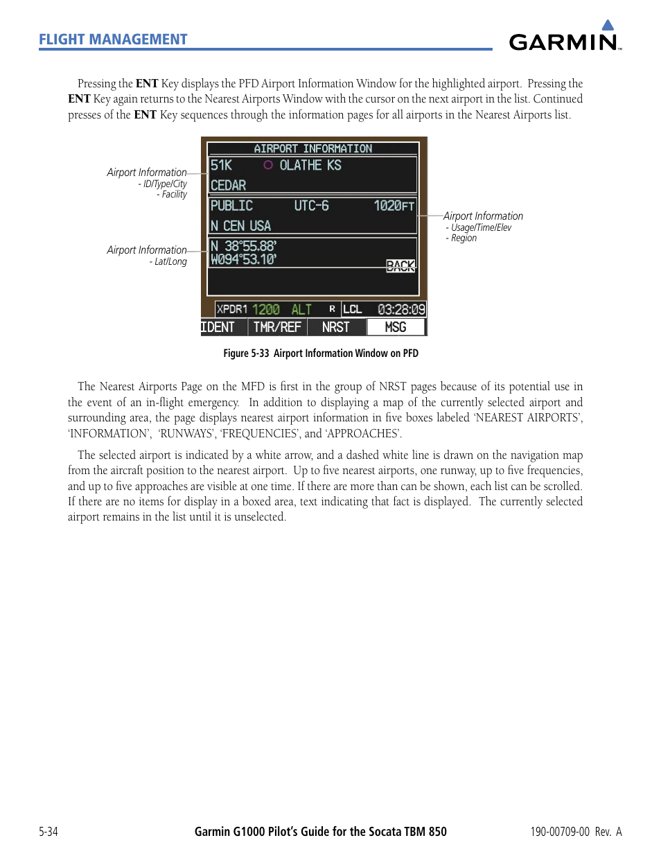 Flight management | Garmin G1000 Socata TBM 850 User Manual | Page 186 / 542