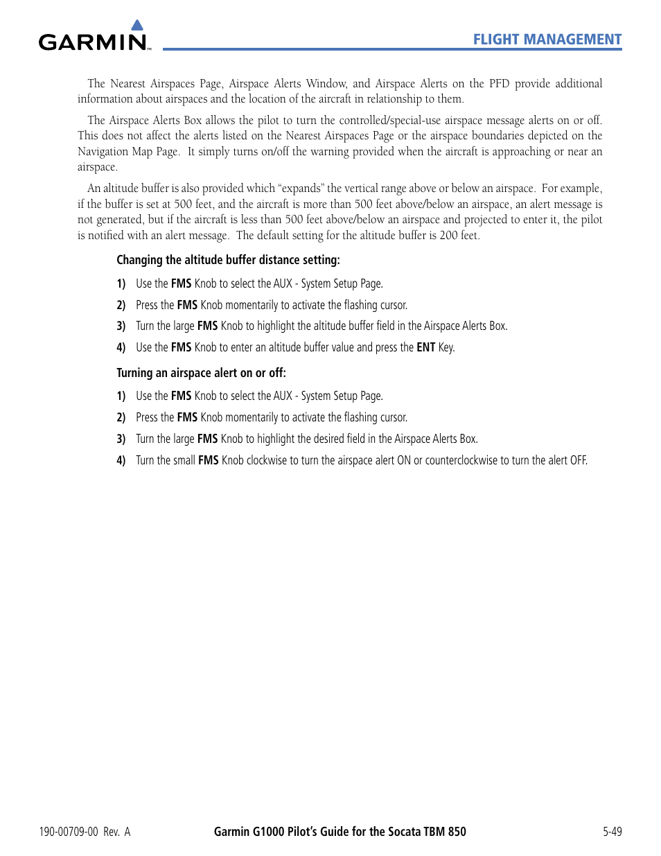 Garmin G1000 Socata TBM 850 User Manual | Page 201 / 542