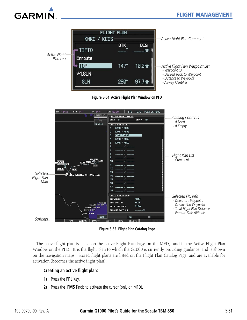 Flight management | Garmin G1000 Socata TBM 850 User Manual | Page 213 / 542