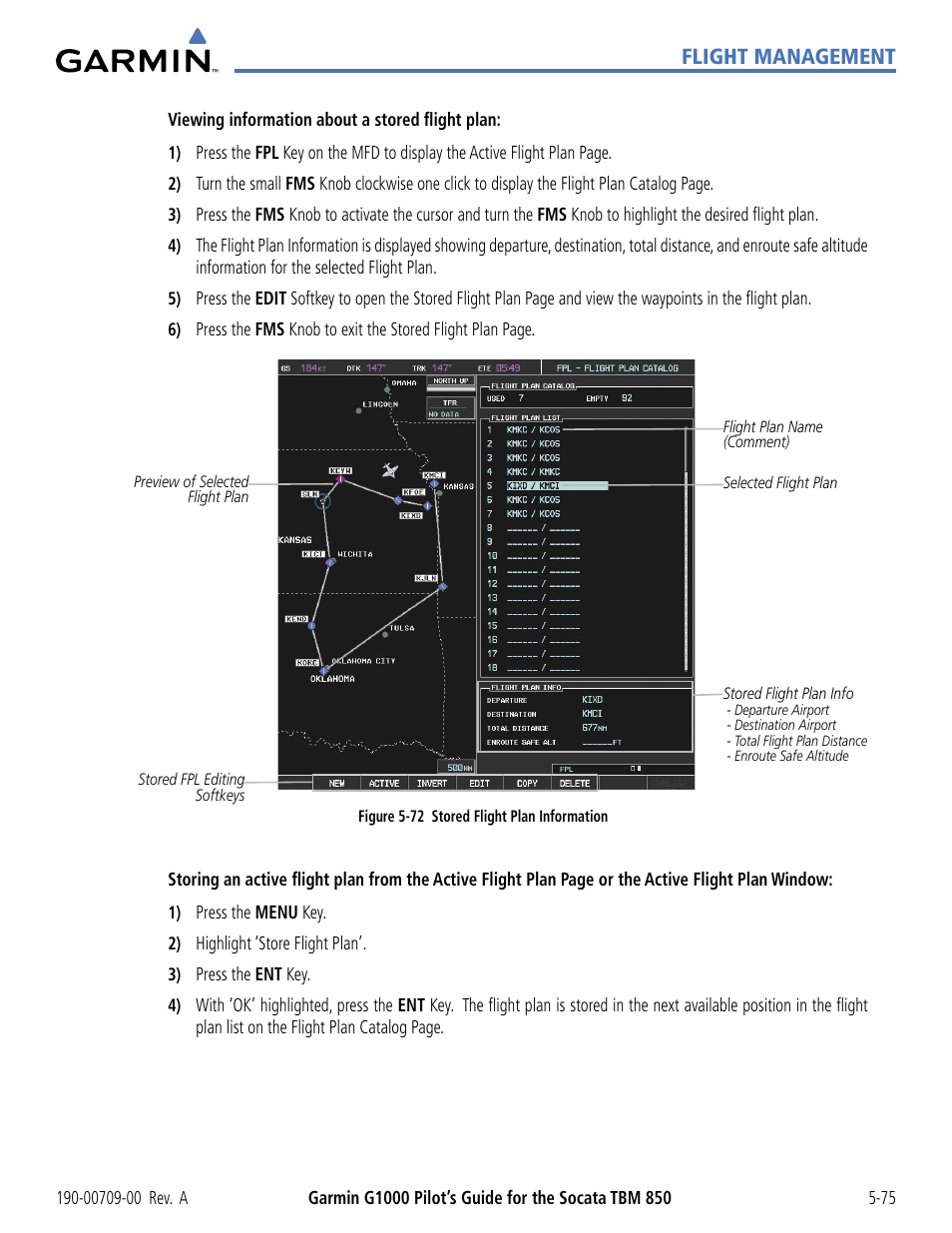 Flight management | Garmin G1000 Socata TBM 850 User Manual | Page 227 / 542