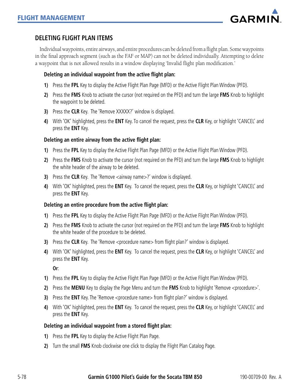 Garmin G1000 Socata TBM 850 User Manual | Page 230 / 542