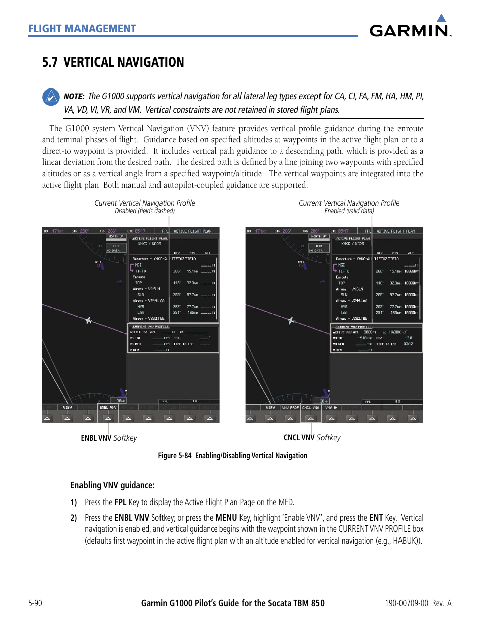 7 vertical navigation, 7 vertical navigation -90 | Garmin G1000 Socata TBM 850 User Manual | Page 242 / 542