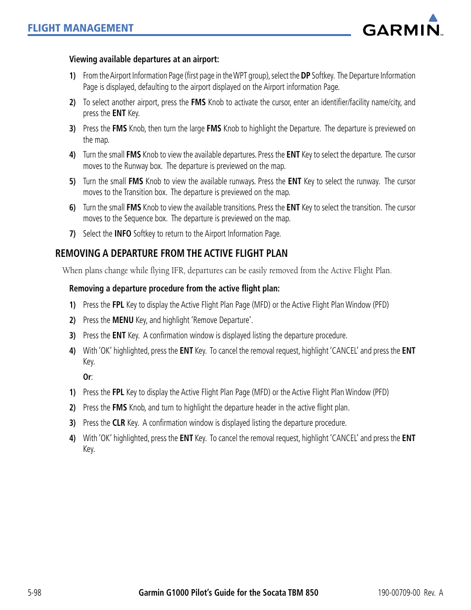 Garmin G1000 Socata TBM 850 User Manual | Page 250 / 542