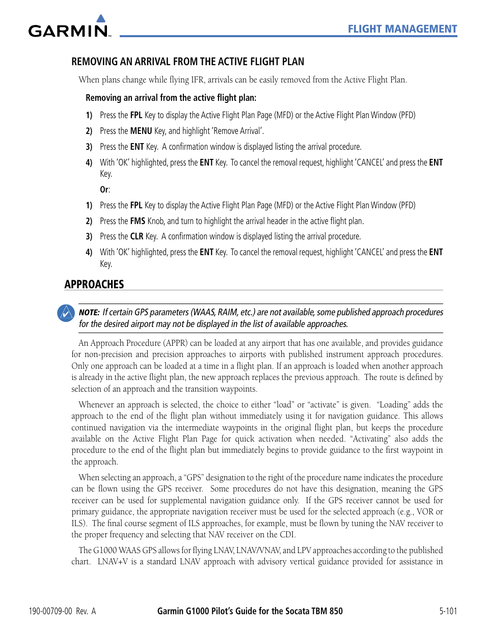 Approaches | Garmin G1000 Socata TBM 850 User Manual | Page 253 / 542