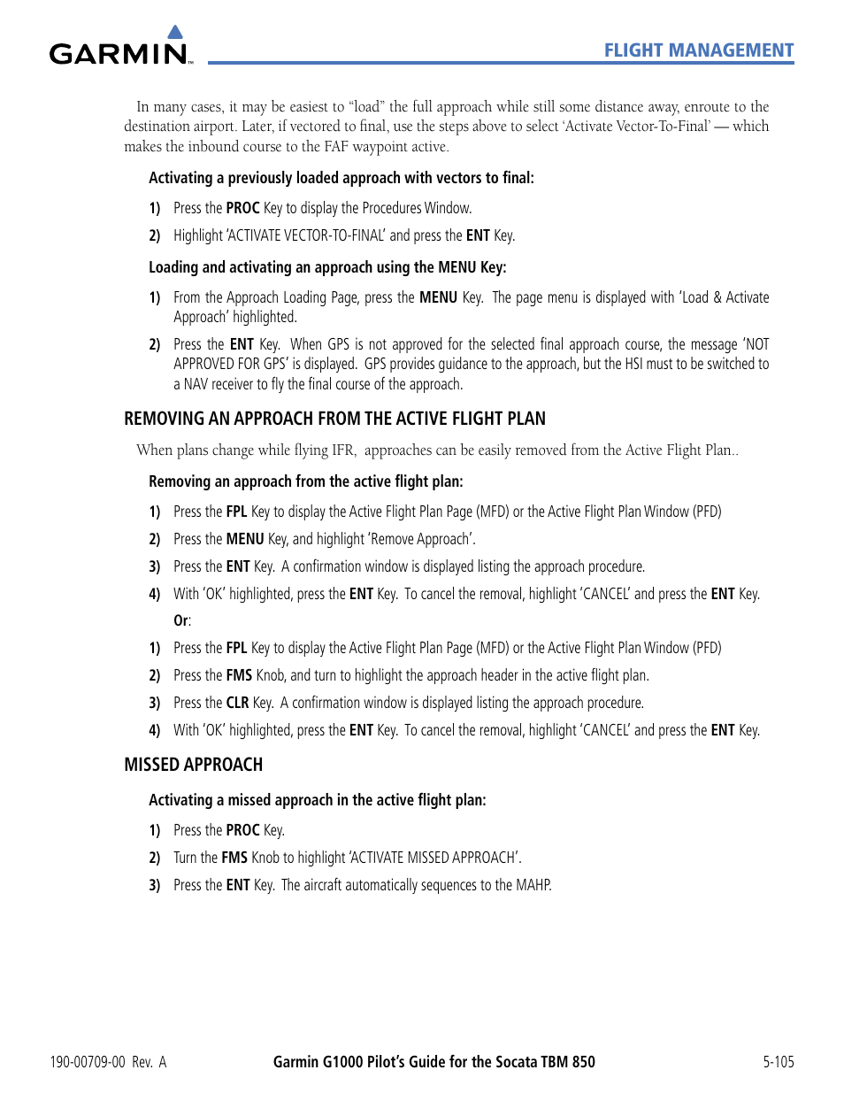 Garmin G1000 Socata TBM 850 User Manual | Page 257 / 542