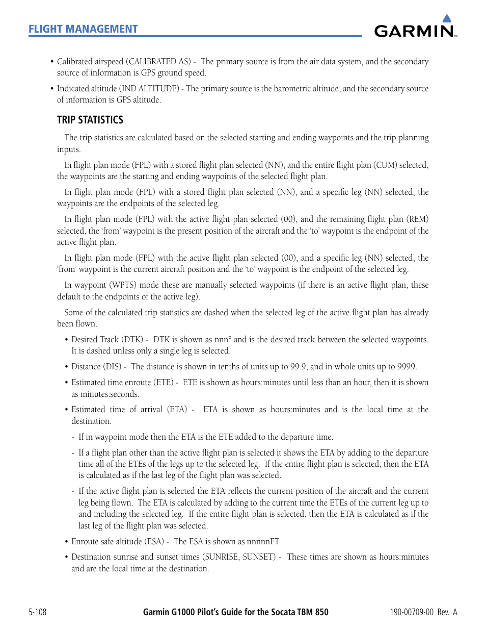 Garmin G1000 Socata TBM 850 User Manual | Page 260 / 542