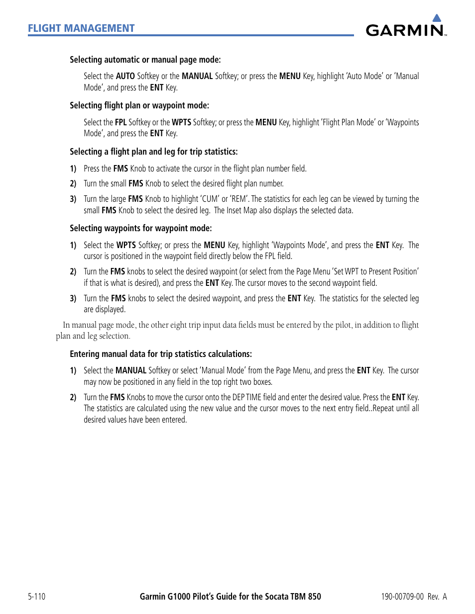 Garmin G1000 Socata TBM 850 User Manual | Page 262 / 542