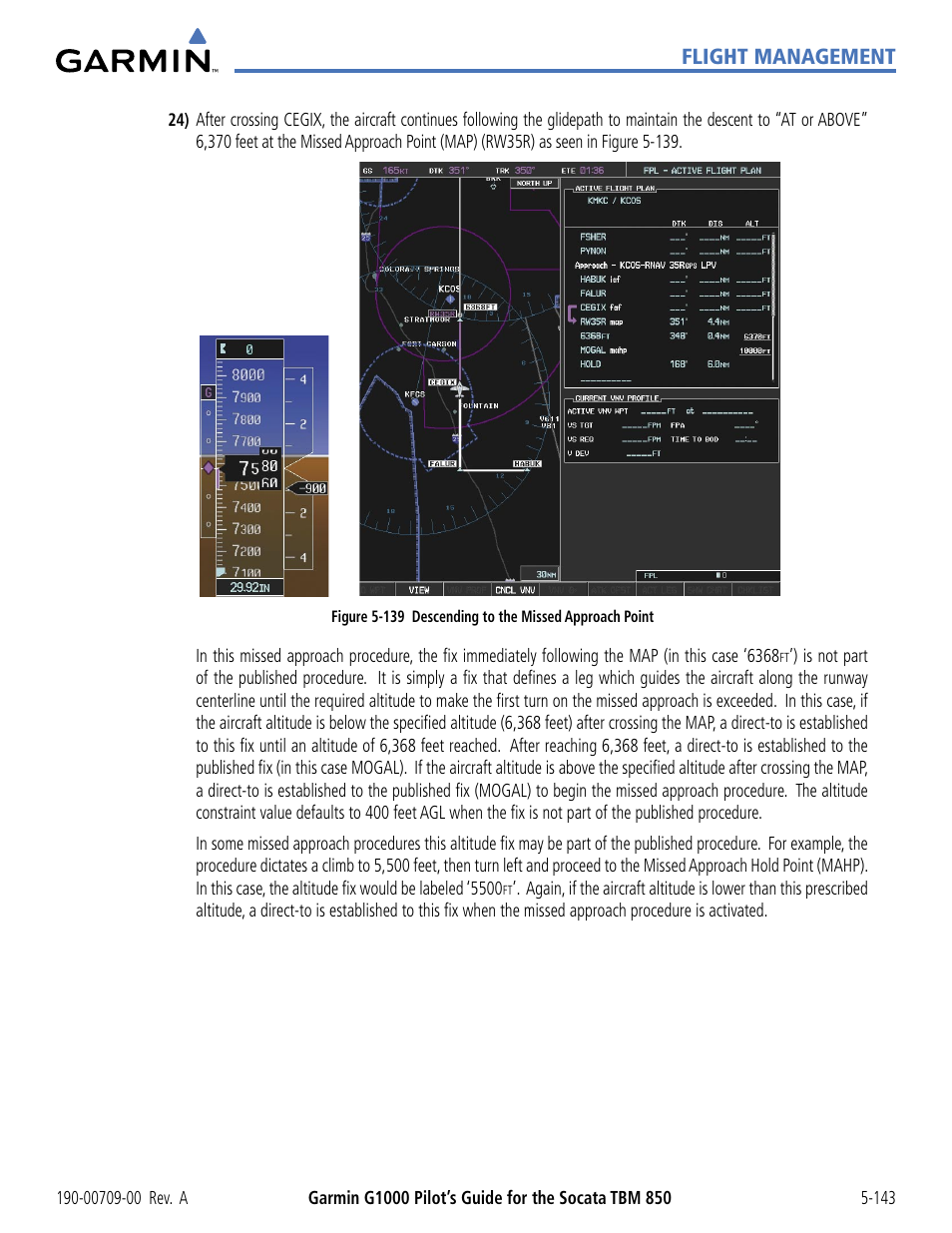 Flight management | Garmin G1000 Socata TBM 850 User Manual | Page 295 / 542