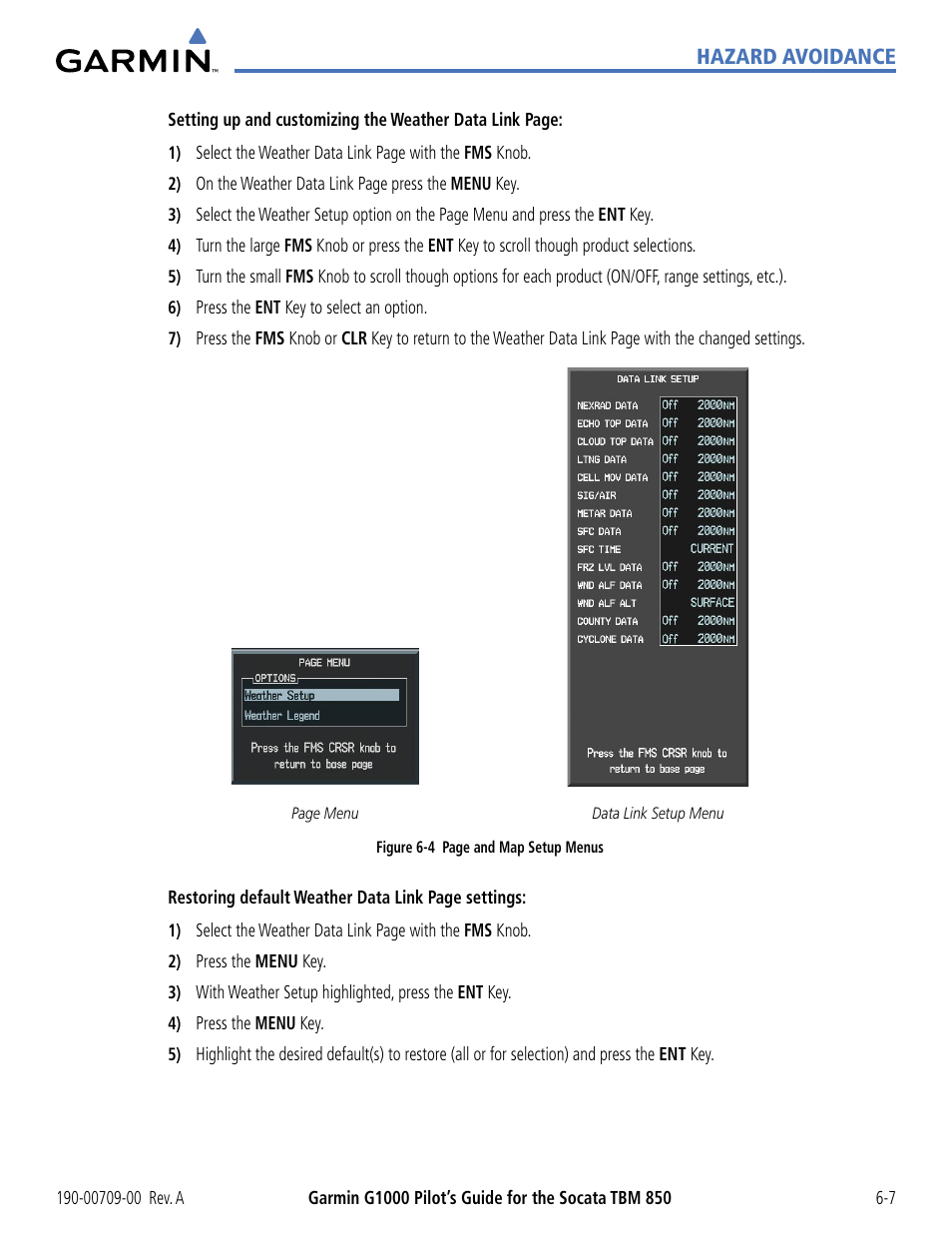 Hazard avoidance | Garmin G1000 Socata TBM 850 User Manual | Page 307 / 542