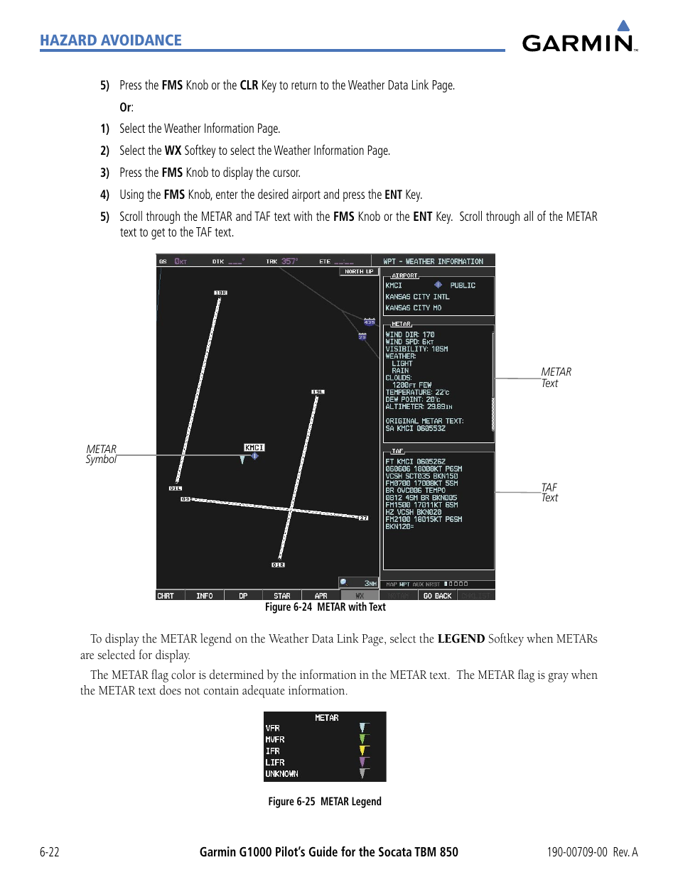 Hazard avoidance | Garmin G1000 Socata TBM 850 User Manual | Page 322 / 542