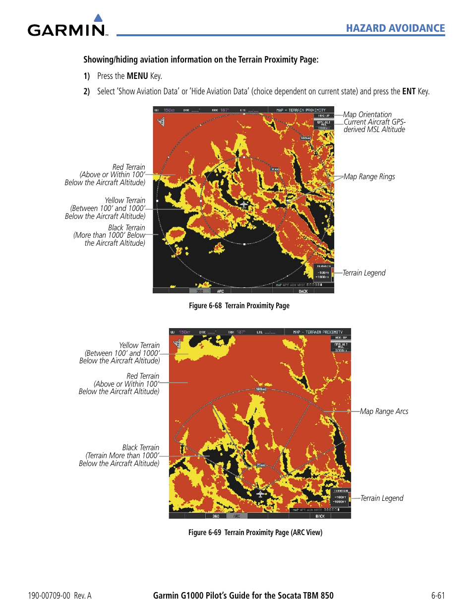 Hazard avoidance | Garmin G1000 Socata TBM 850 User Manual | Page 361 / 542