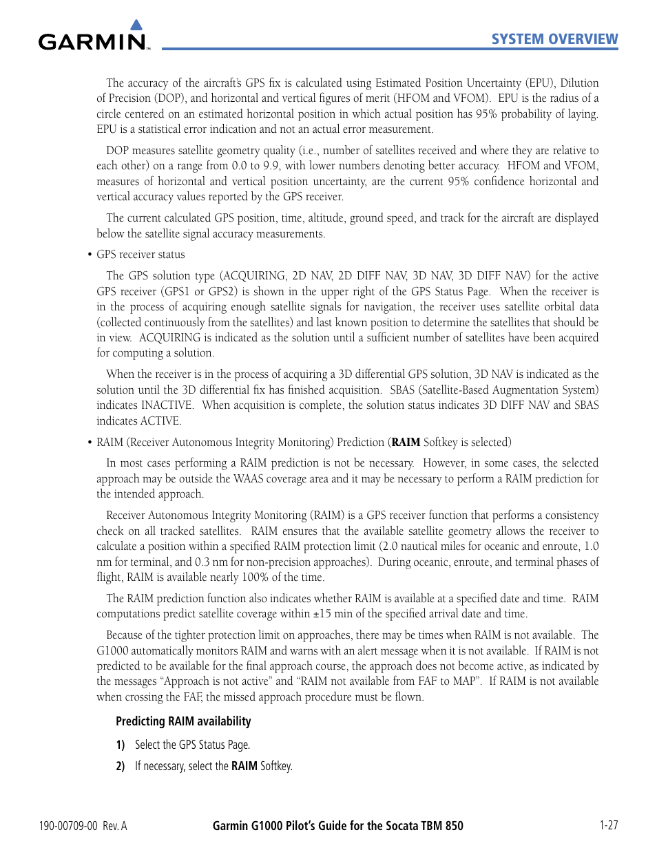 Garmin G1000 Socata TBM 850 User Manual | Page 37 / 542