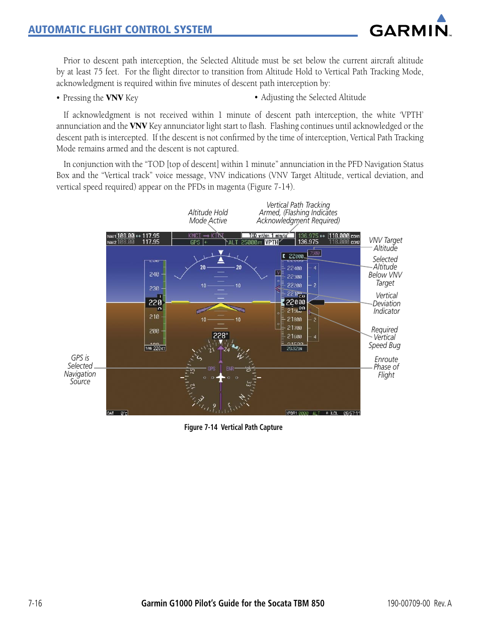 Automatic flight control system | Garmin G1000 Socata TBM 850 User Manual | Page 400 / 542