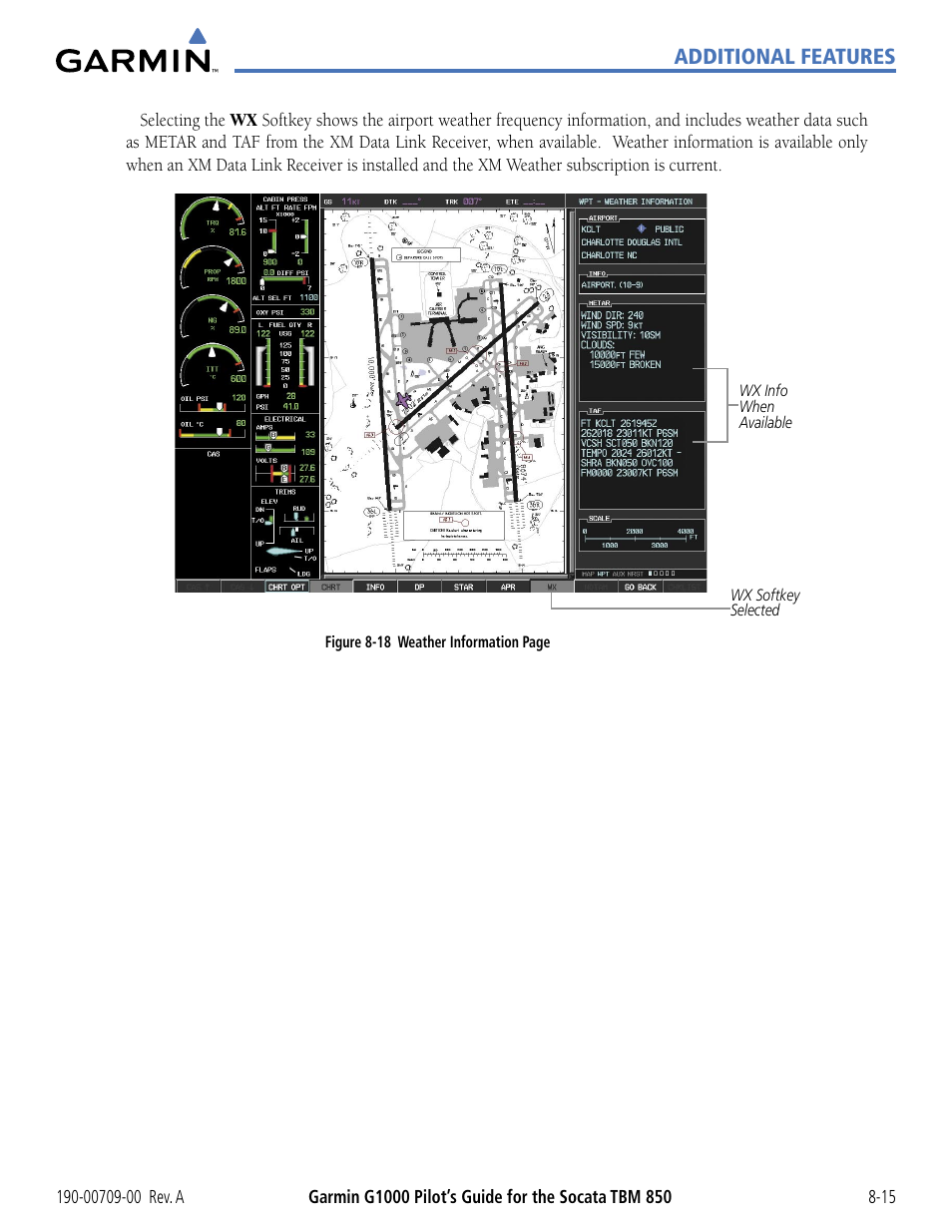 Additional features | Garmin G1000 Socata TBM 850 User Manual | Page 447 / 542