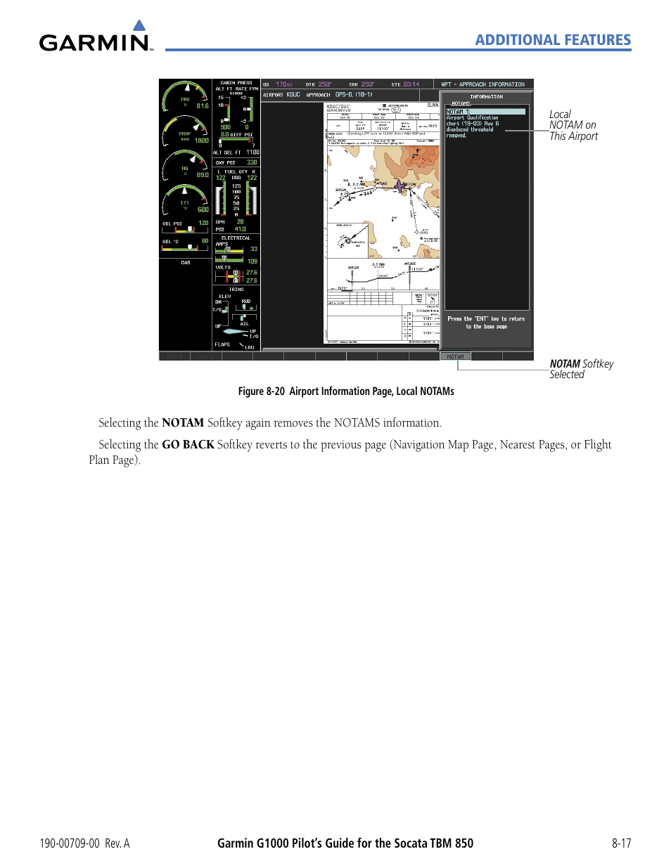 Additional features | Garmin G1000 Socata TBM 850 User Manual | Page 449 / 542