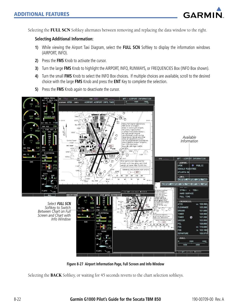 Additional features | Garmin G1000 Socata TBM 850 User Manual | Page 454 / 542