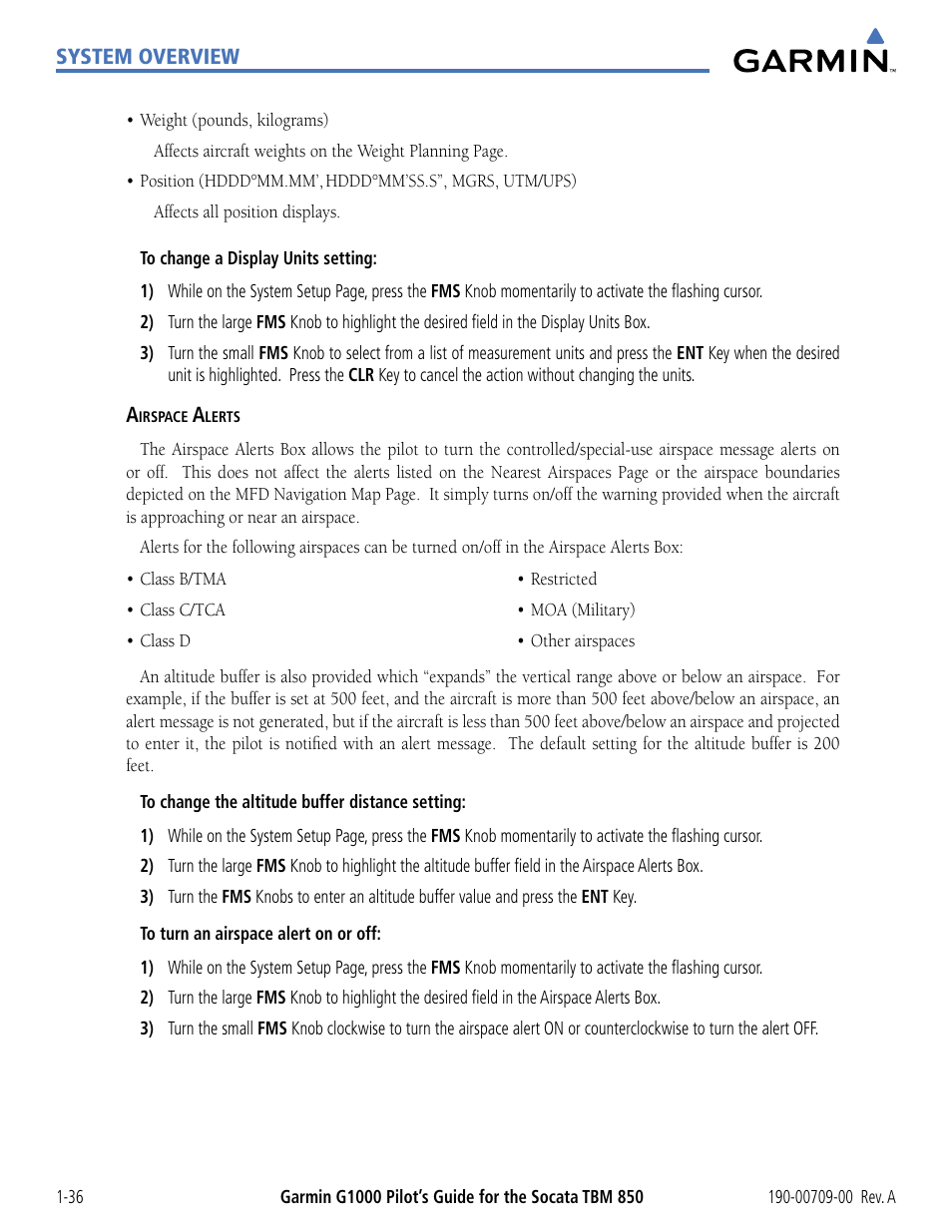 Garmin G1000 Socata TBM 850 User Manual | Page 46 / 542