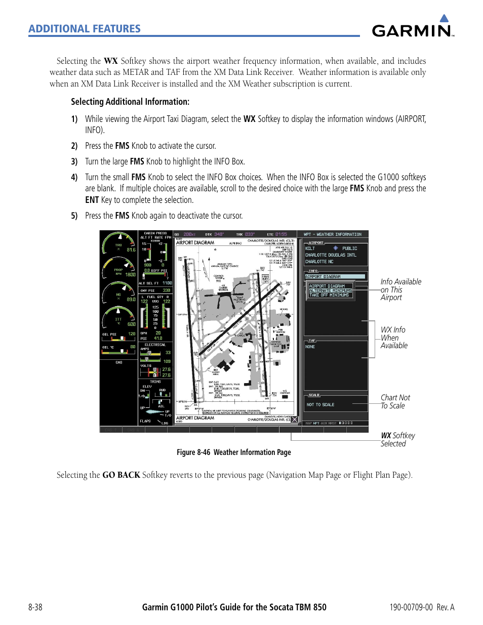 Additional features | Garmin G1000 Socata TBM 850 User Manual | Page 470 / 542