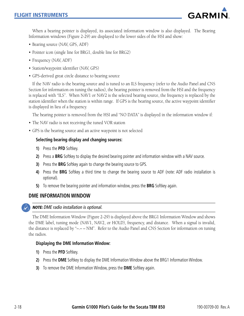 Garmin G1000 Socata TBM 850 User Manual | Page 72 / 542