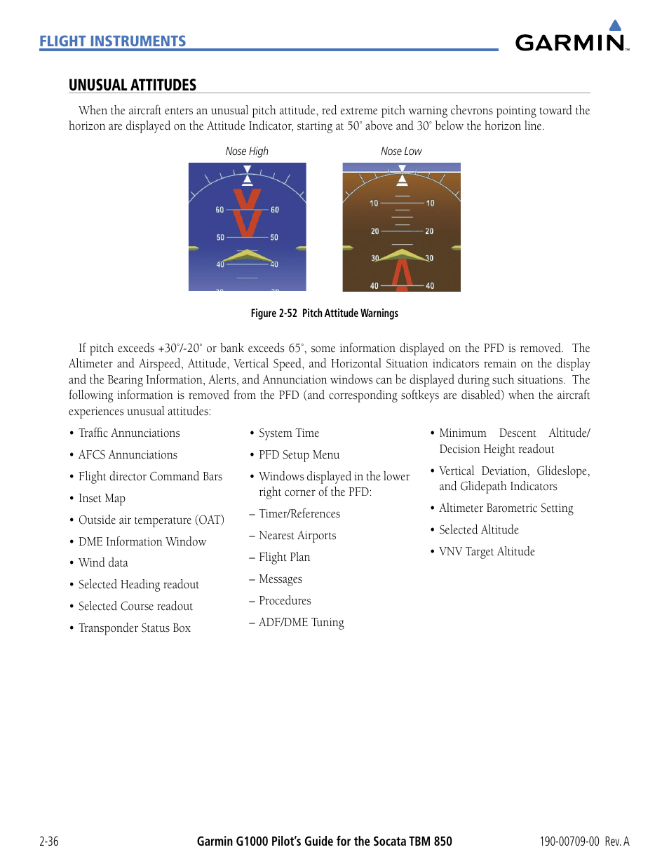 Unusual attitudes | Garmin G1000 Socata TBM 850 User Manual | Page 90 / 542
