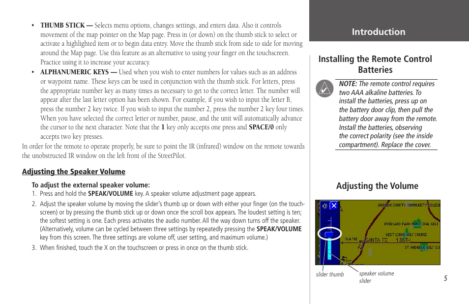 Adjusting the speaker volume | Garmin StreetPilot 2650 User Manual | Page 15 / 95