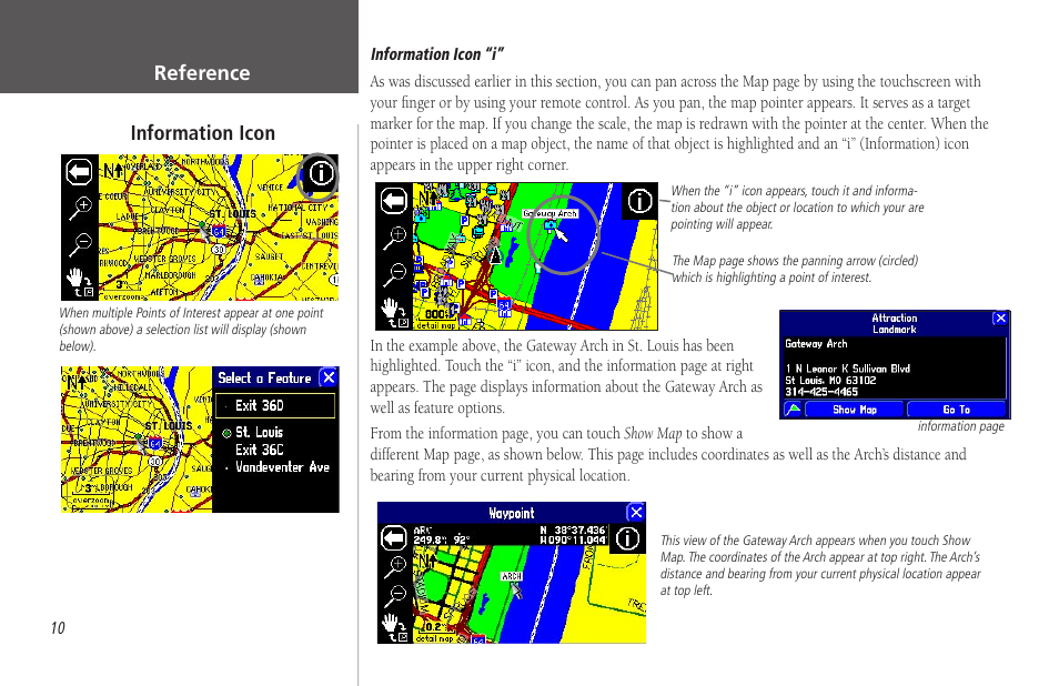 Reference, Information icon | Garmin StreetPilot 2650 User Manual | Page 20 / 95