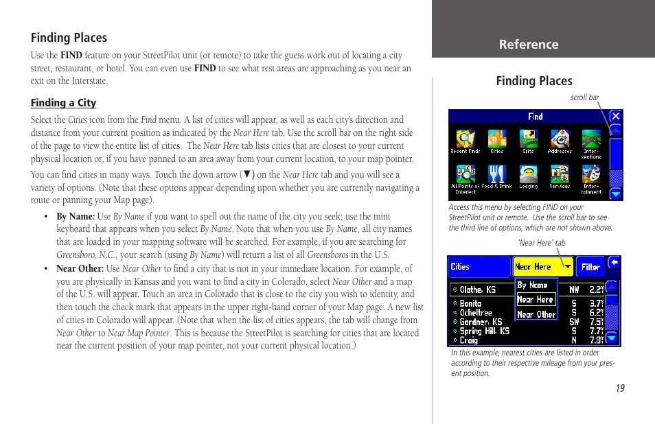 Finding places, Finding a city | Garmin StreetPilot 2650 User Manual | Page 29 / 95