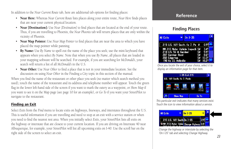 Finding an exit | Garmin StreetPilot 2650 User Manual | Page 33 / 95