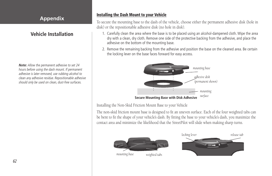 Appendix, Vehicle installation | Garmin StreetPilot 2650 User Manual | Page 72 / 95