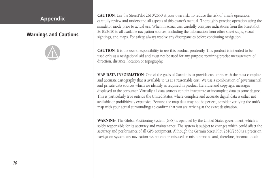 Garmin StreetPilot 2650 User Manual | Page 86 / 95