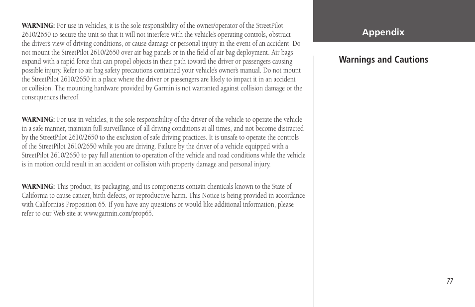 Garmin StreetPilot 2650 User Manual | Page 87 / 95