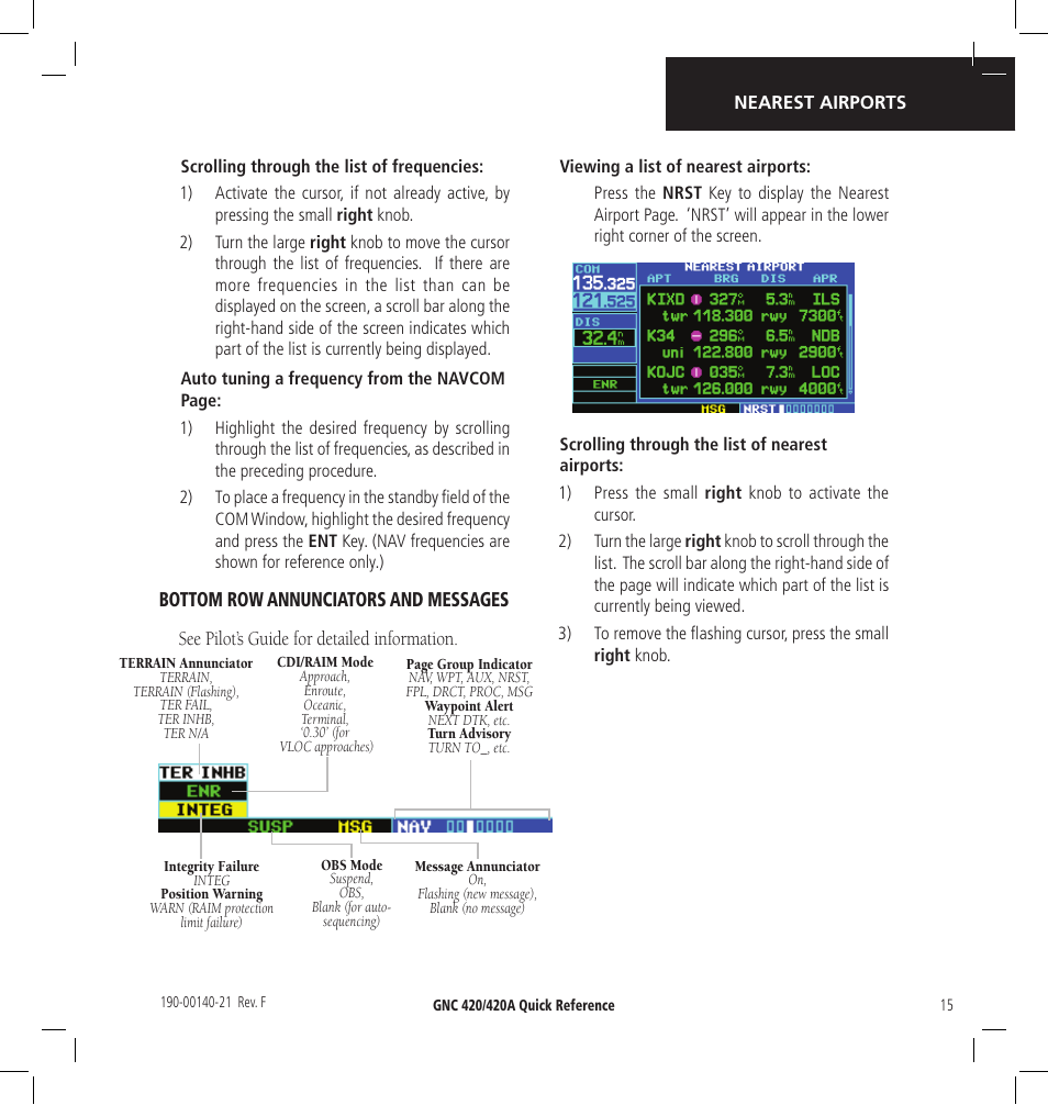 Garmin GNC 420 User Manual | Page 15 / 22