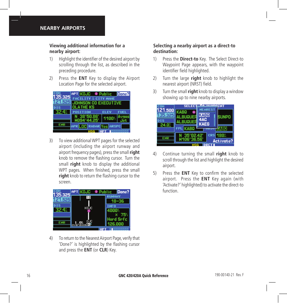 Garmin GNC 420 User Manual | Page 16 / 22